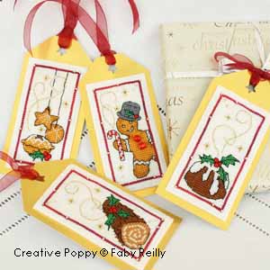 Christmas Gift Tags, 3 - Xmas Baking  cross stitch pattern by Faby Reilly Designs