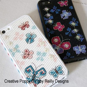 Butterfly iPhone case cross stitch pattern by Faby Reilly Designs