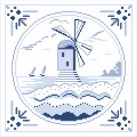 Delft Blue cross stitch pattern by Monique Bonnin
