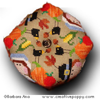 Thanksgiving Biscornu - cross stitch pattern - by Barbara Ana Designs