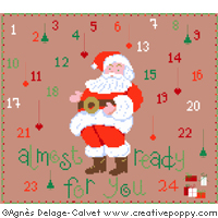 Santa\'s advent calendar - cross stitch pattern - by Agnès Delage-Calvet (zoom 2)