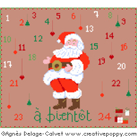 Santa\'s advent calendar - cross stitch pattern - by Agnès Delage-Calvet (zoom 3)