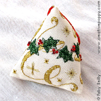 <b>Holly Humbug (Xmas ornament)</b><br>cross stitch pattern<br>by <b>Faby Reilly Designs</b>