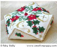 Christmas Biscornu, cross stitch pattern, designed by Faby Reilly
