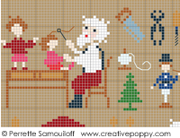 Santa is really busy! (large pattern) - cross stitch pattern - by Perrette Samouiloff (zoom 2)