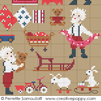 Santa is really busy! (large pattern) - cross stitch pattern - by Perrette Samouiloff (zoom 3)