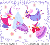 Fairy godmothers - baby ABC - cross stitch pattern - by Sylvie Teytaud