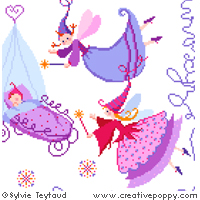 Fairy godmothers - baby ABC - cross stitch pattern - by Sylvie Teytaud (zoom 2)