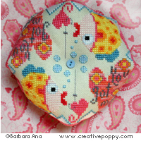Love Biscornu cross stitch pattern by Barbara Ana Designs, zoom 1