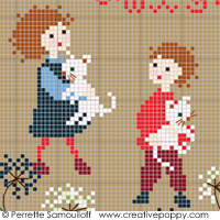 Wild berries wreath ABC (large pattern) - cross stitch pattern - by Perrette Samouiloff (zoom 2)
