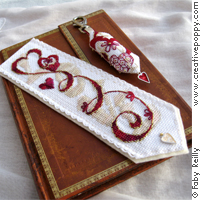 Love Bookmark and Key fob - cross stitch pattern - by Faby Reilly Designs