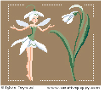 White Fairies collection: Snowdrop fairy - cross stitch pattern - by Sylvie Teytaud (zoom 2)