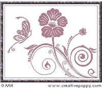 Rose & Butterfly - cross stitch pattern - by Alessandra Adelaide Needleworks (zoom 3)