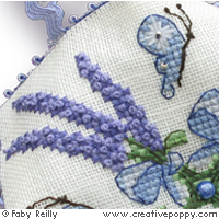 Lavender Bouquet Biscornu - cross stitch pattern - by Faby Reilly Designs (zoom 1)