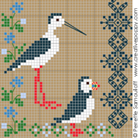 Seaside motif sampler (large) - cross stitch pattern - by Perrette Samouiloff (zoom 3)