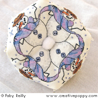 Snowman biscornu - cross stitch pattern - by Faby Reilly Designs (zoom 3)