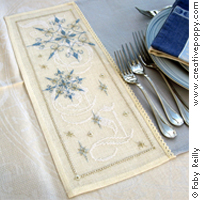 Frosty Table Mat, cross stitch pattern, designed by Faby Reilly