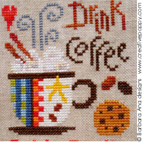 Barbara Ana designs - Drink Coffee (Stitch faster) zoom 1 (cross stitch chart)