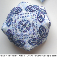 Colors I love Deep Blue Biscornu - cross stitch pattern - by Marie-Anne R&eacute;thoret-M&eacute;lin