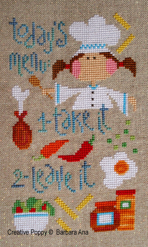 Cross stitch patterns related to food