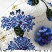 Cornflower Biscornu - cross stitch pattern - by Faby Reilly Designs (zoom 2)