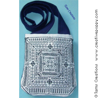 Little Blackwork Pouch bag - Blackwork  pattern - by Tam&#039;s Creations