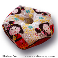 Kokeshi Biscornu - Barbara Ana (cross stitch pattern)