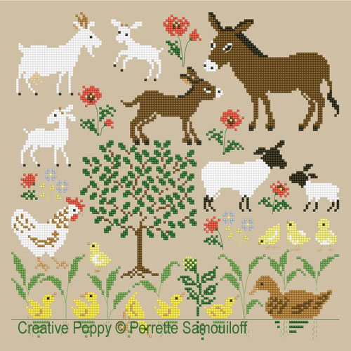 xxx - Mother and baby Animals (cross stitch chart)