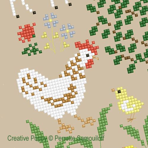 Mother and baby animals (large pattern) - cross stitch pattern - by Perrette Samouiloff (zoom 3)
