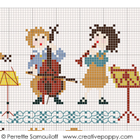 The little orchestra (large pattern) - cross stitch pattern - by Perrette Samouiloff (zoom 1)