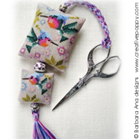 Hummingbird Scissor fob - cross stitch pattern - by Barbara Ana Designs