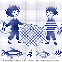 Gone fishing (large pattern) - cross stitch pattern - by Perrette Samouiloff (zoom 2)