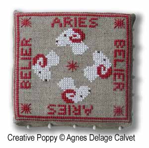 Agnès Delage-Calvet -  Signs of the Zodiac, Taurus -  counted cross stitch pattern chart (zoom 2)