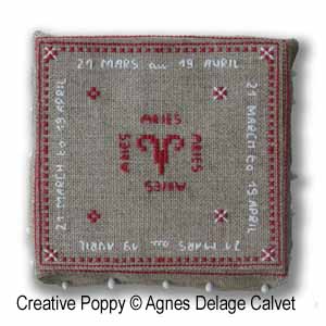 Agnès Delage-Calvet -  Signs of the Zodiac, Scorpio -  counted cross stitch pattern chart (zoom 4)