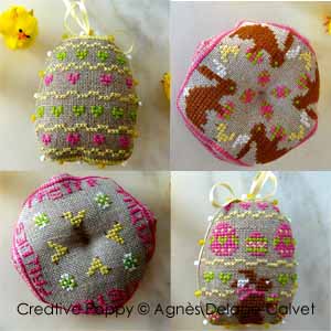 Little Easter bunnies - 4 small ornament motifs