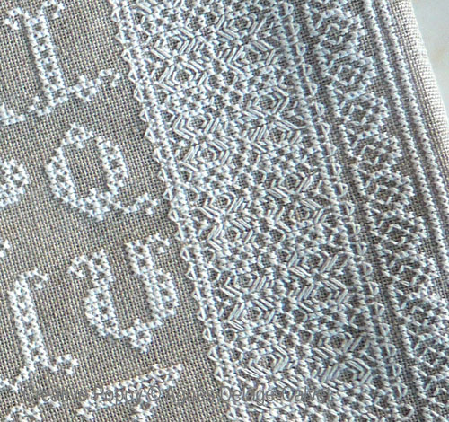 Lace Alphabet Sampler in cross stitch and backs stitch (zoom3)