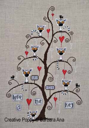 <b>Lemurtine Tree</b><br>cross stitch pattern<br>by <b>Barbara Ana Designs</b>