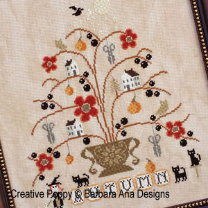 Autumn & Thanksgiving cross stitch patterns designed by Barbara Ana designs