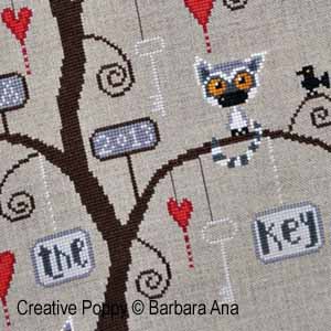 Barbara Ana - Lemurtine Tree (cross stitch pattern chart ) (zoom3)