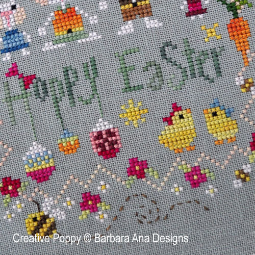 Hoppy Easter - cross stitch pattern - by Barbara Ana Designs (zoom 3)