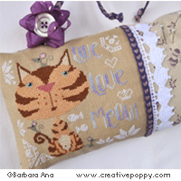 Live, Love, Meow! - cross stitch pattern - by Barbara Ana Designs (zoom 2)