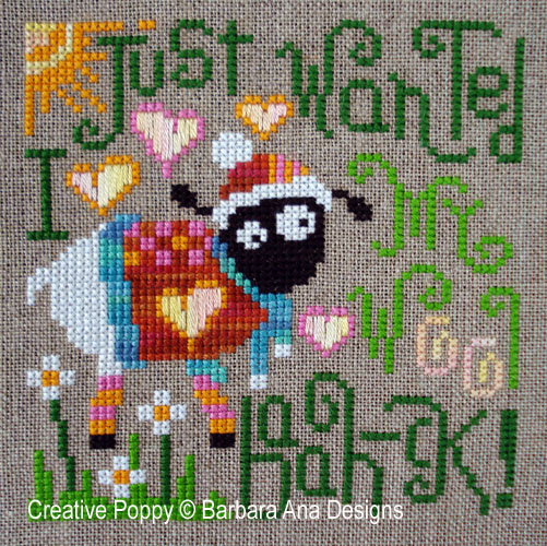 <b>My wool (I just wanted it baack!)</b><br>cross stitch pattern<br>by <b>Barbara Ana Designs</b>