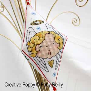 Faby Reilly Designs - Aniel, the Angel pendant zoom 1 (cross stitch chart)