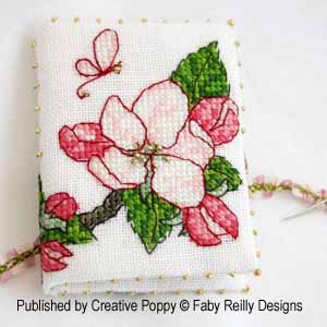 <b>Apple blossom Needlebook</b><br>cross stitch pattern<br>by <b>Faby Reilly Designs</b>