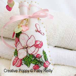 Faby Reilly - Apple blossom sachet (2 bags) cross stitch pattern chart (zoom3)