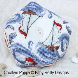 <b>High Seas Biscornu</b><br>cross stitch pattern<br>by <b>Faby Reilly Designs</b>