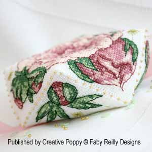 Peony Biscornu - cross stitch pattern - by Faby Reilly Designs (zoom 3)