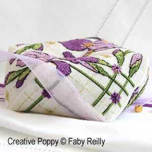 Faby Reilly - Purple Iris Biscornu (cross stitch pattern chart) (zoom3)