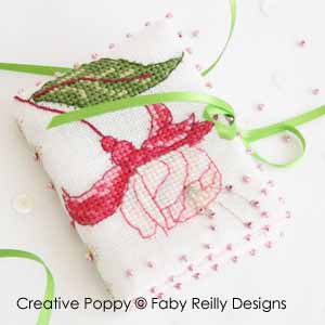 <b>Fuchsia Needlebook</b><br>cross stitch pattern<br>by <b>Faby Reilly Designs</b>
