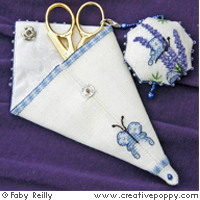 Lavender Bouquet Scissor case - cross stitch pattern - by Faby Reilly Designs (zoom 2)